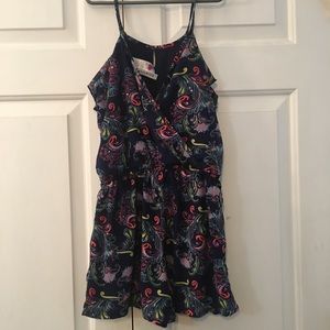 Girls floral/peacock design romper